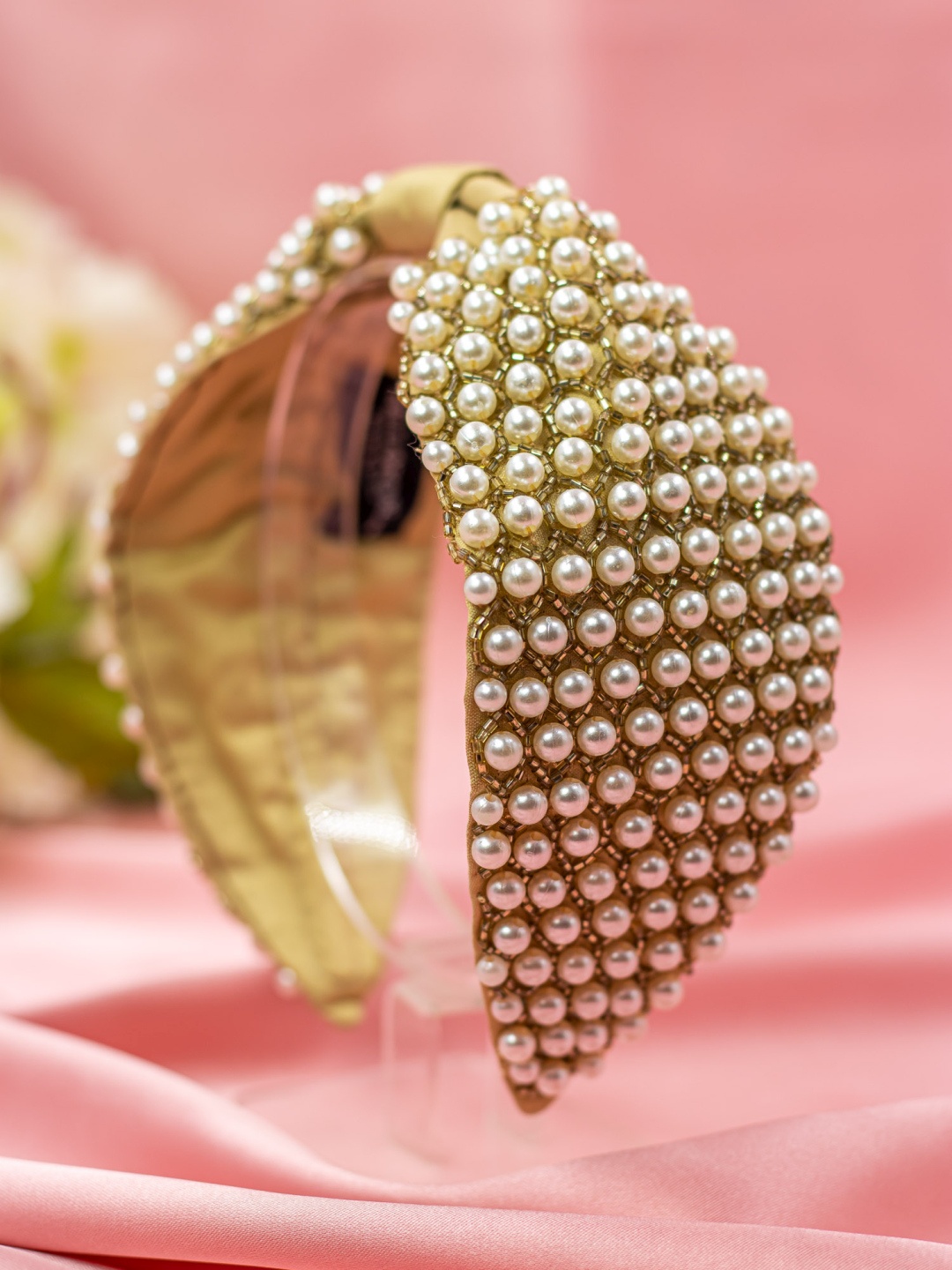 

Bellofox Women Gold-Toned & White Embellished Hairband