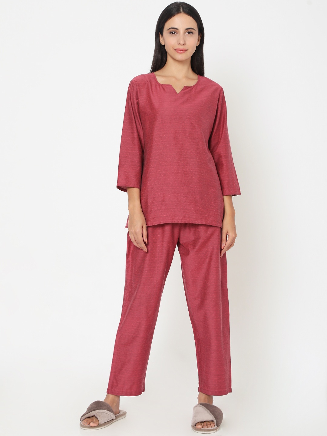 

Smarty Pants Women Maroon Night suit