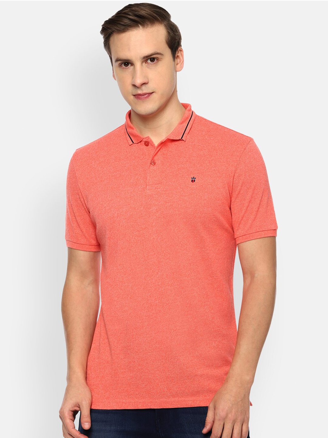 

Louis Philippe Sport Men Orange Polo Collar Slim Fit T-shirt