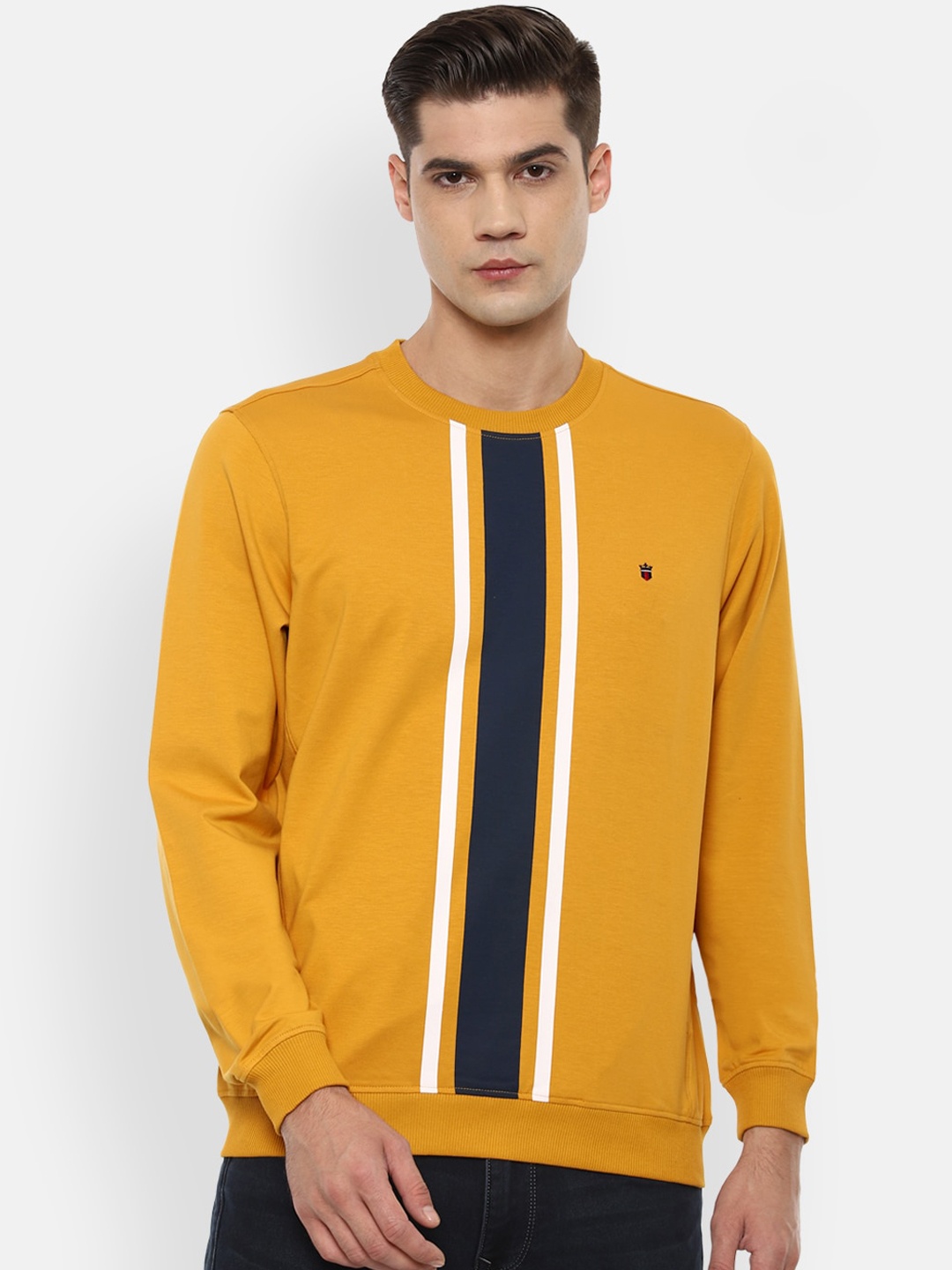 

Louis Philippe Sport Men Yellow Striped Sweatshirt