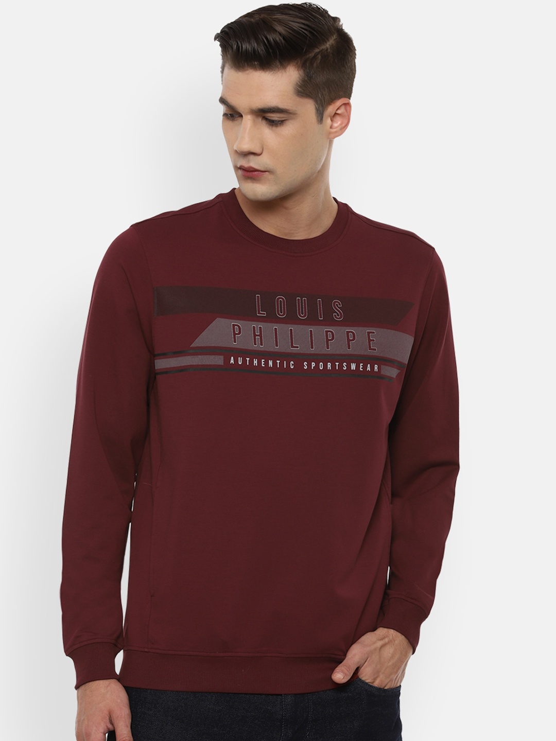 

Louis Philippe Sport Men Maroon Sweatshirt