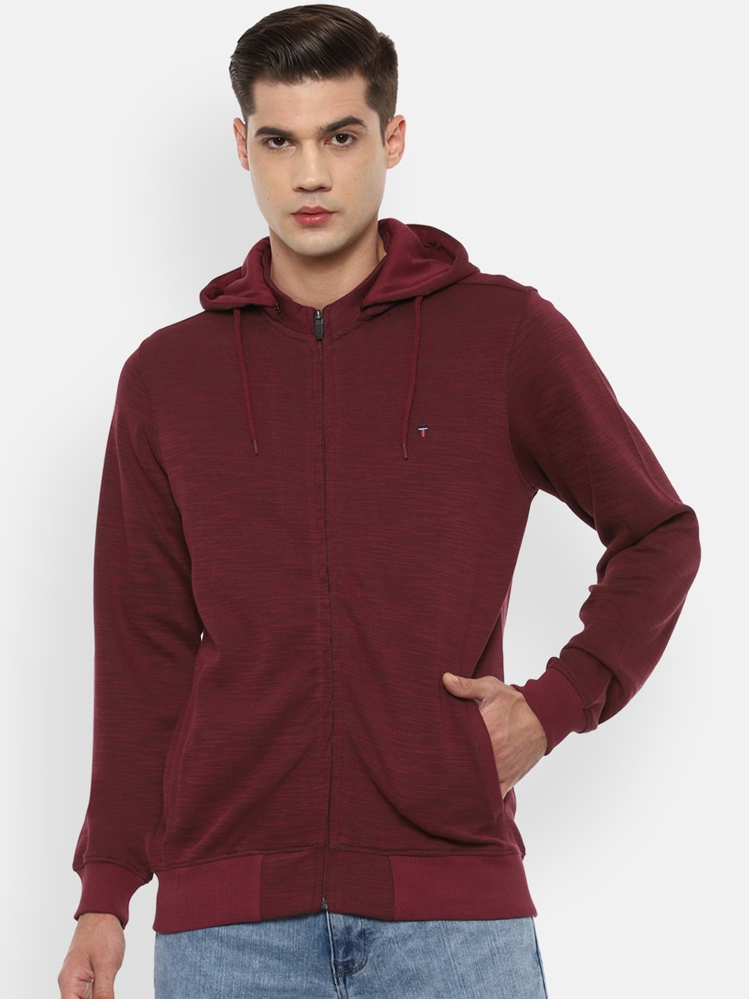 

Louis Philippe Sport Men Maroon Hooded Sweatshirt