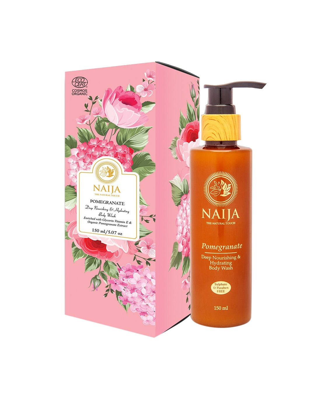 

NAIJA Organic Pomegranate Deep Nourishing and Hydrating Body Wash 150 ml, Orange