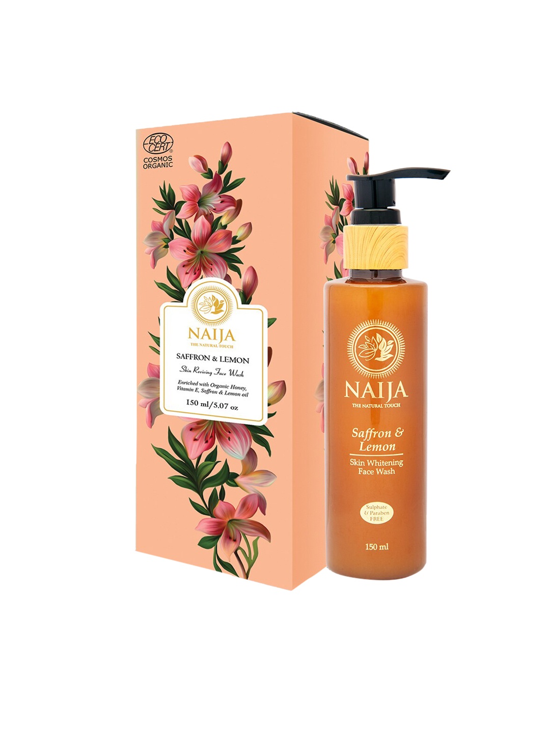 

NAIJA Organic Saffron & Lemon Skin Reviving Face Wash - 150 ml, Transparent