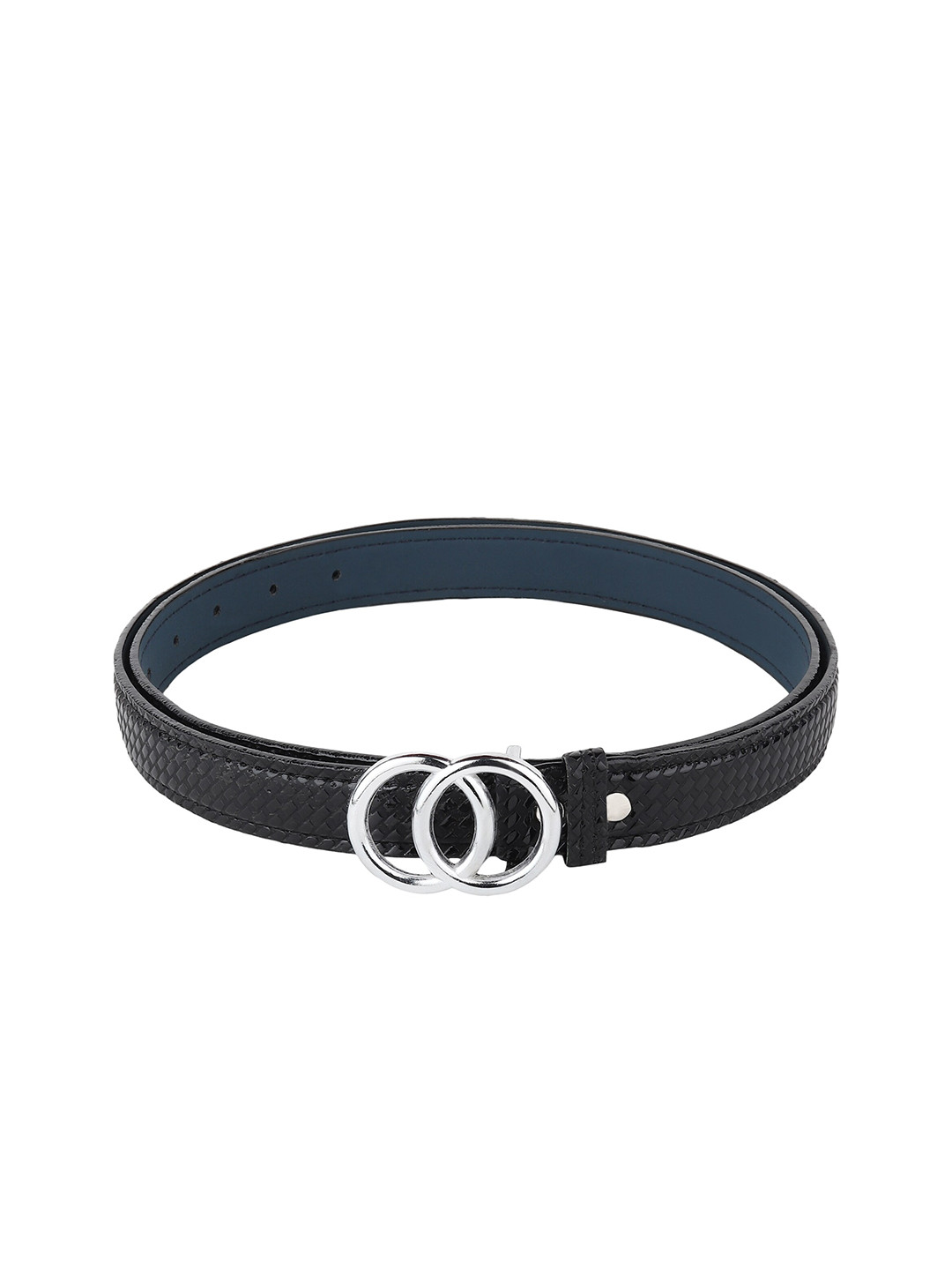 

Swiss Design Women Black Textured PU Belt
