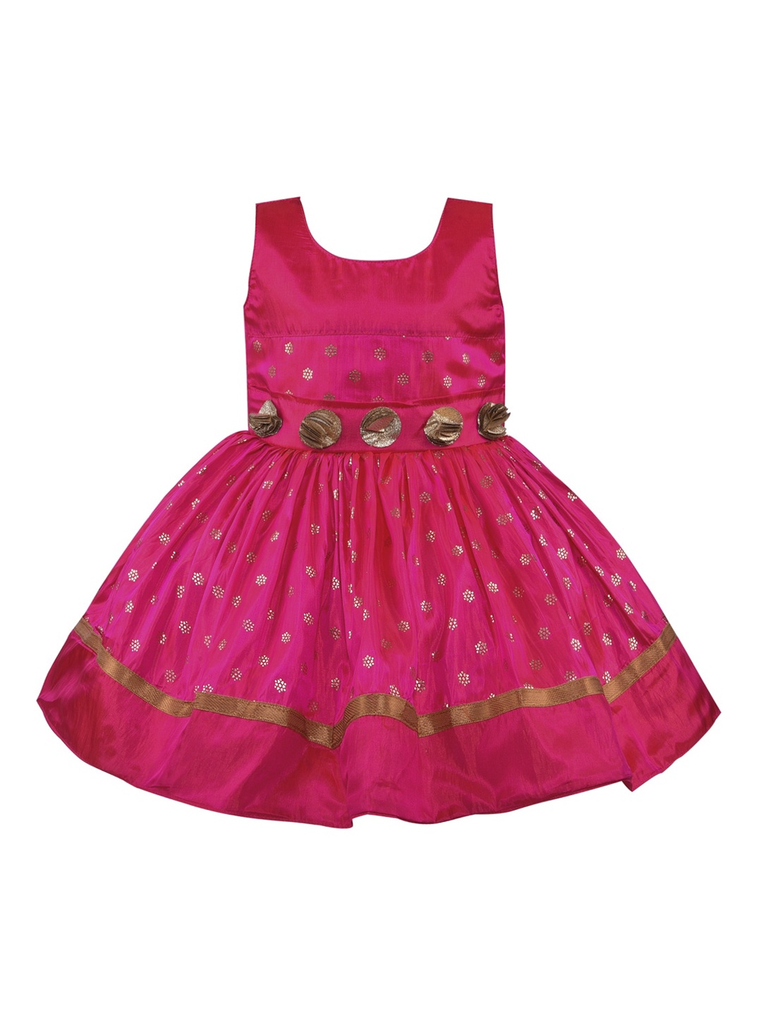 

Wish Karo Pink Ethnic Motifs Satin Dress