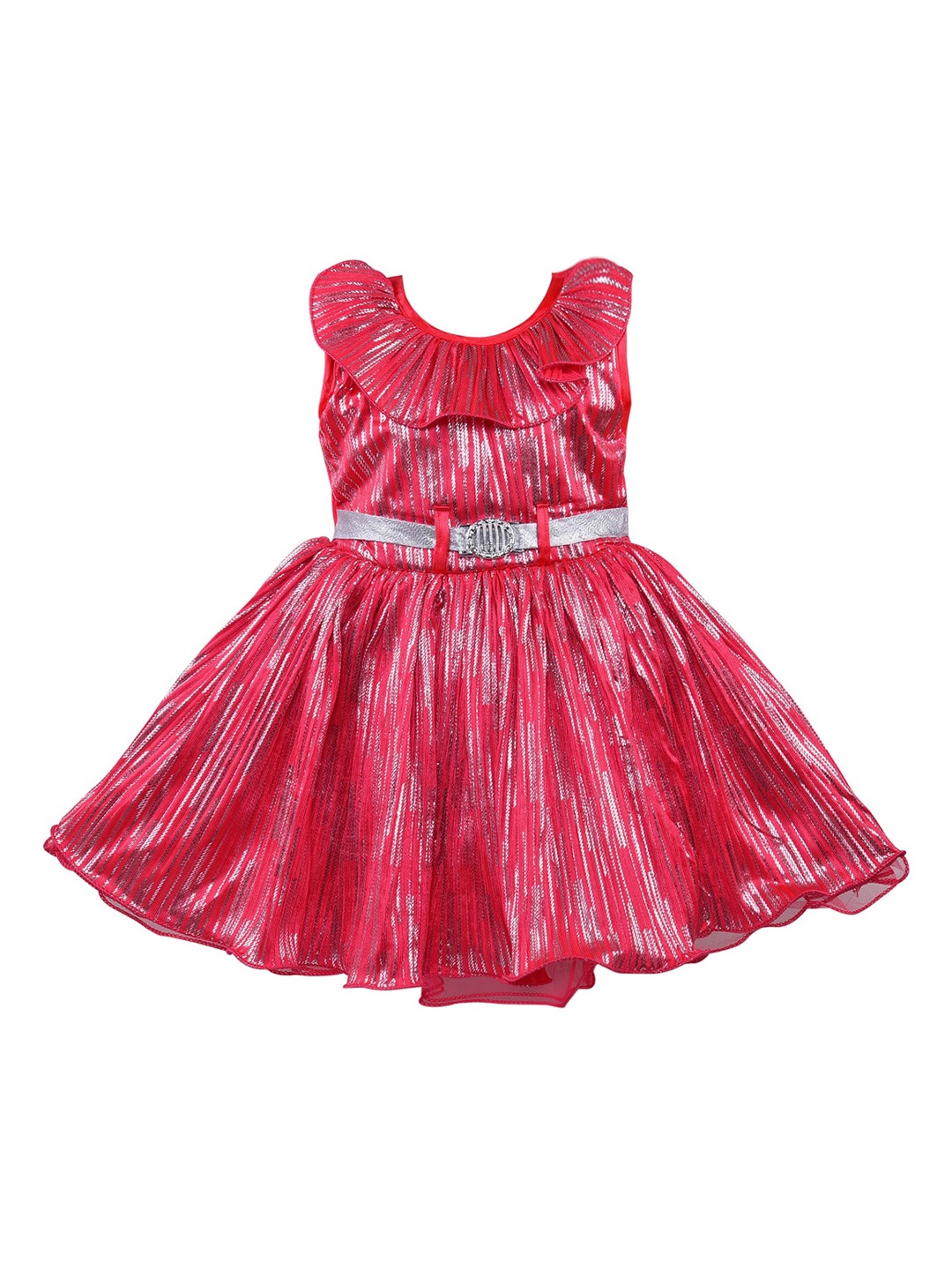 

Wish Karo Girls Red Satin Fit & Flare Dress