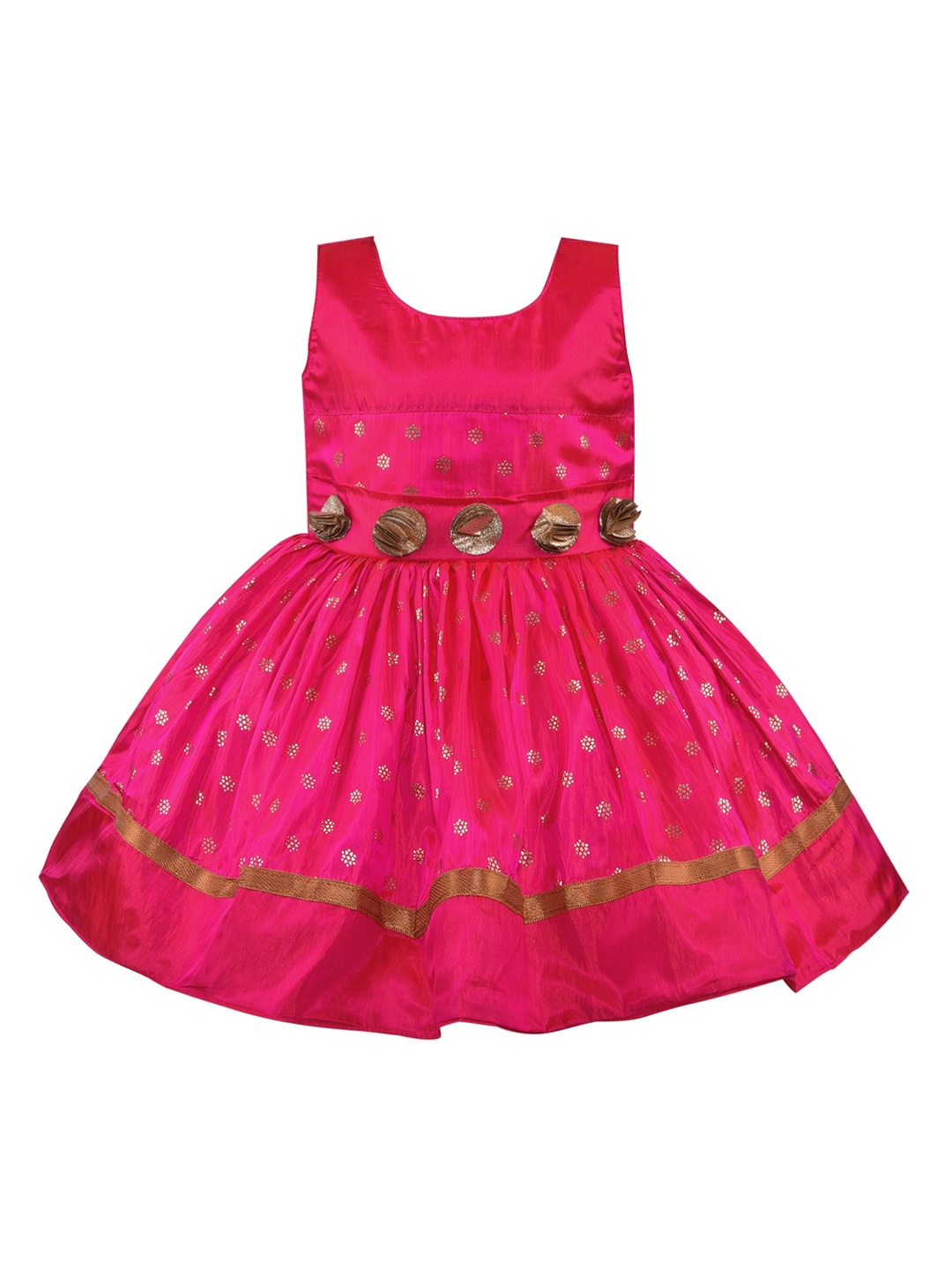 

Wish Karo Pink & Gunmetal-Toned Embellished Satin Dress