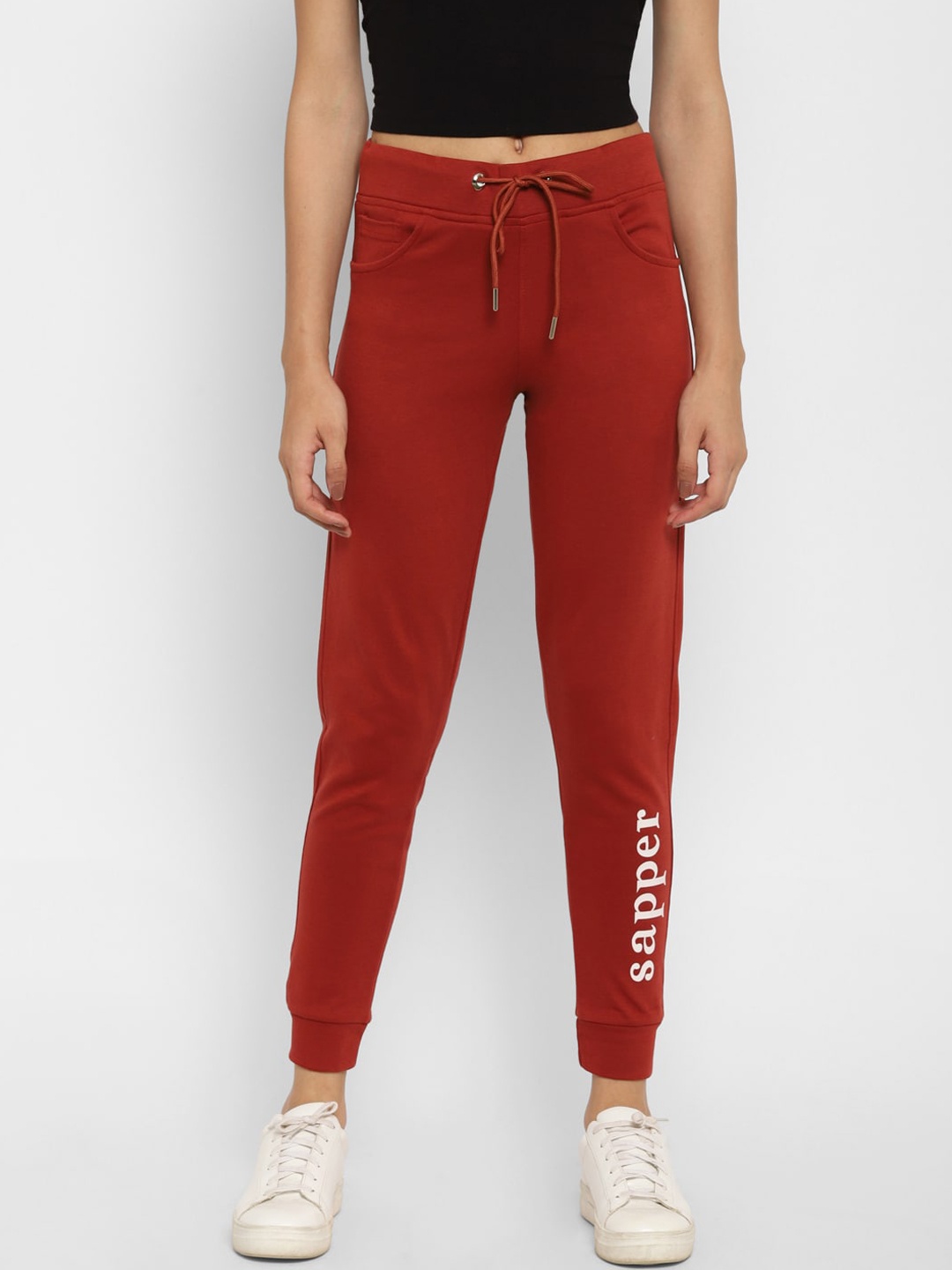 

SAPPER Women Red Solid Slim Fit Joggers