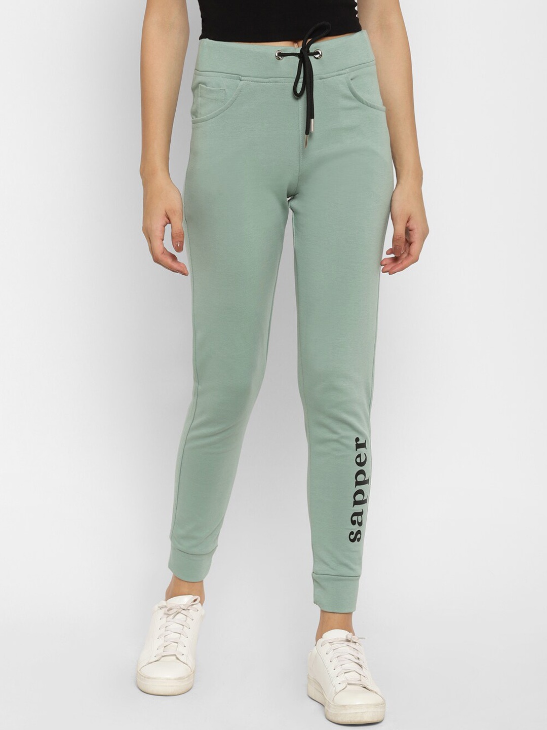 

SAPPER Women Green Solid Slim Fit Joggers