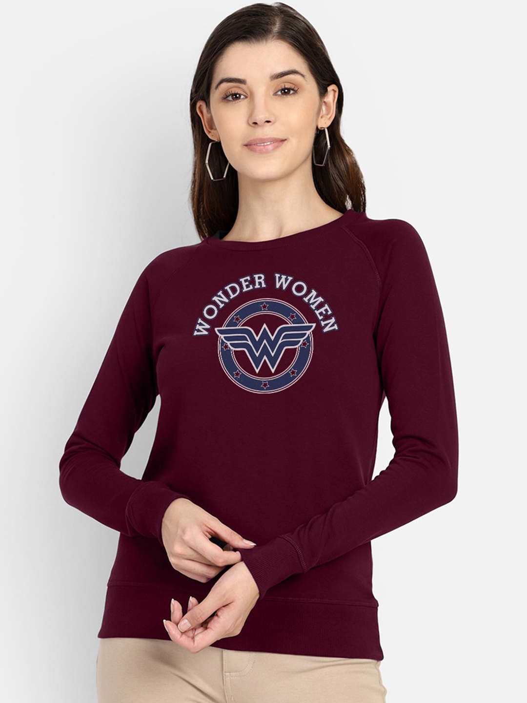 

Free Authority Women Maroon Wonder Woman Printed Sweatshirt