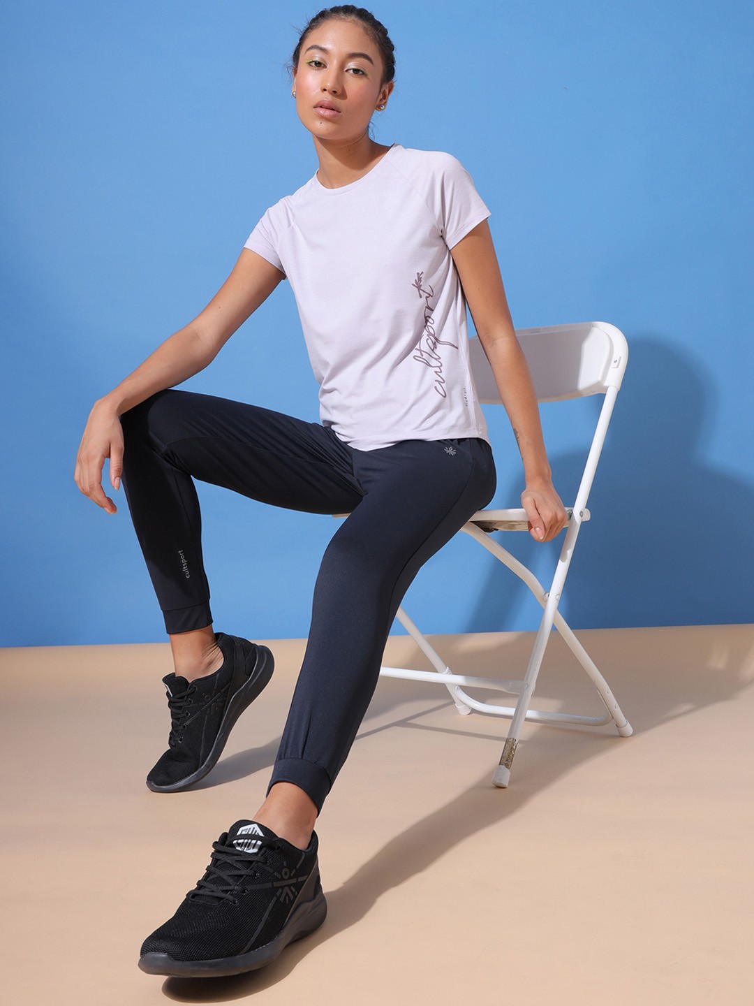 

Cultsport Women Lavender Brand Logo Printed Outdoor T-shirt