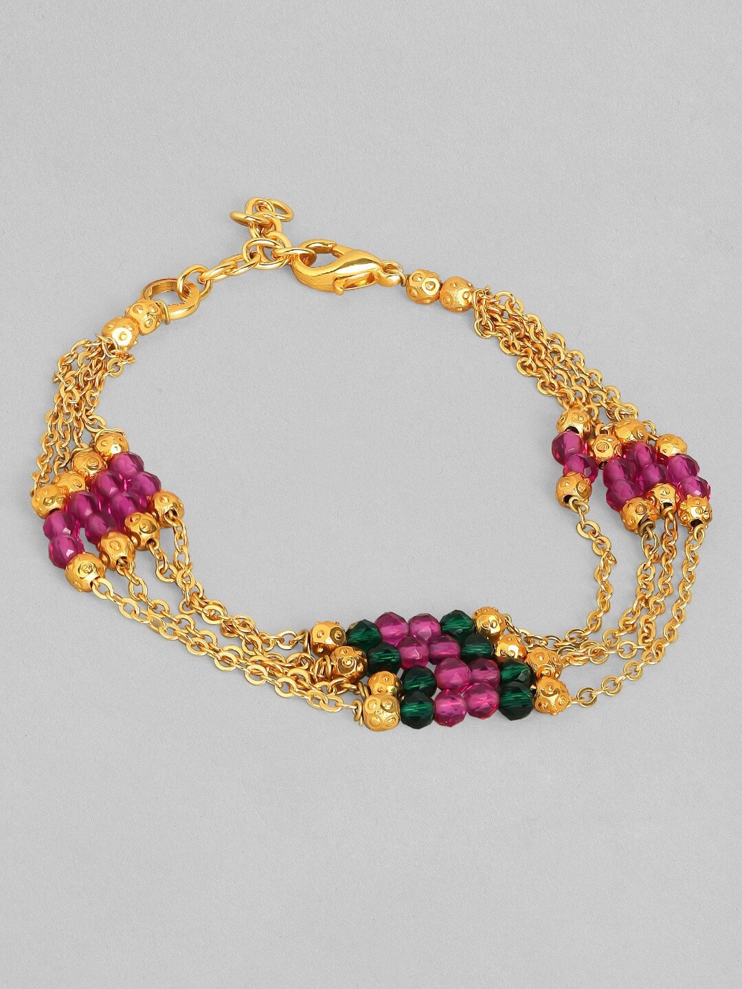 

Anouk Women Gold-Toned & Violet Handcrafted Gold-Plated Wraparound Bracelet