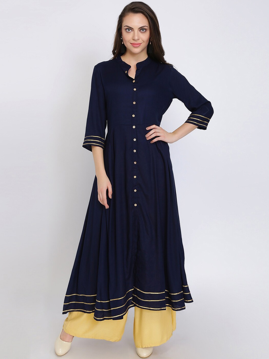 

Wodreams Women Blue Flared Sleeves Anarkali Kurta