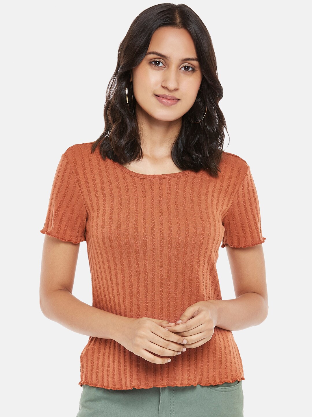 

Honey by Pantaloons Rust Brown Regular Top