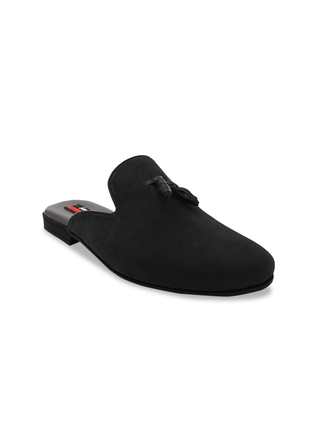 

San Frissco Men Black Leather Mules with Tassels