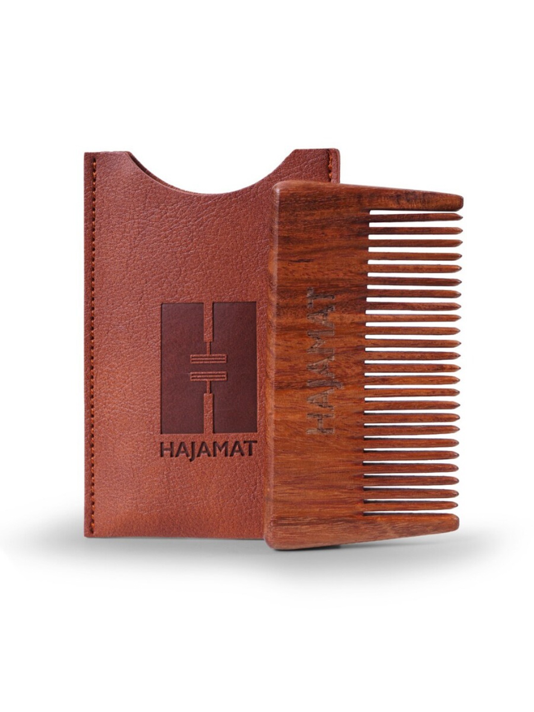 

HAJAMAT Men Brown Handmade Premium Sheesham Wood Beard Comb