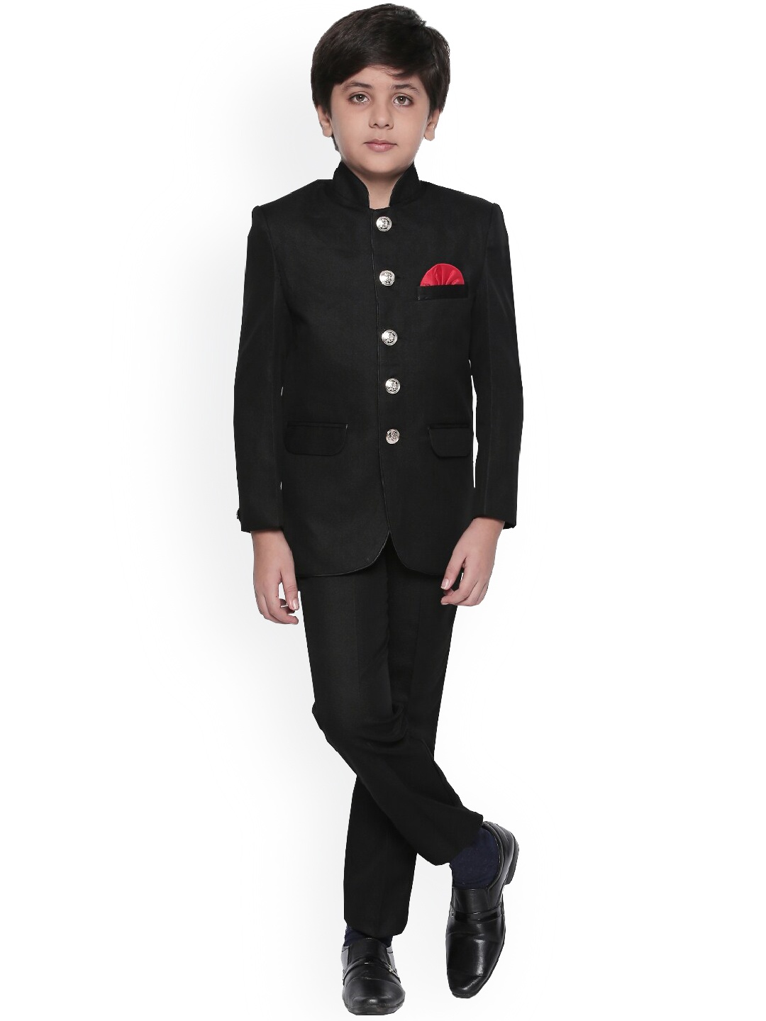 

Jeetethnics Boys Black Jodhpuri 2-Piece Suit