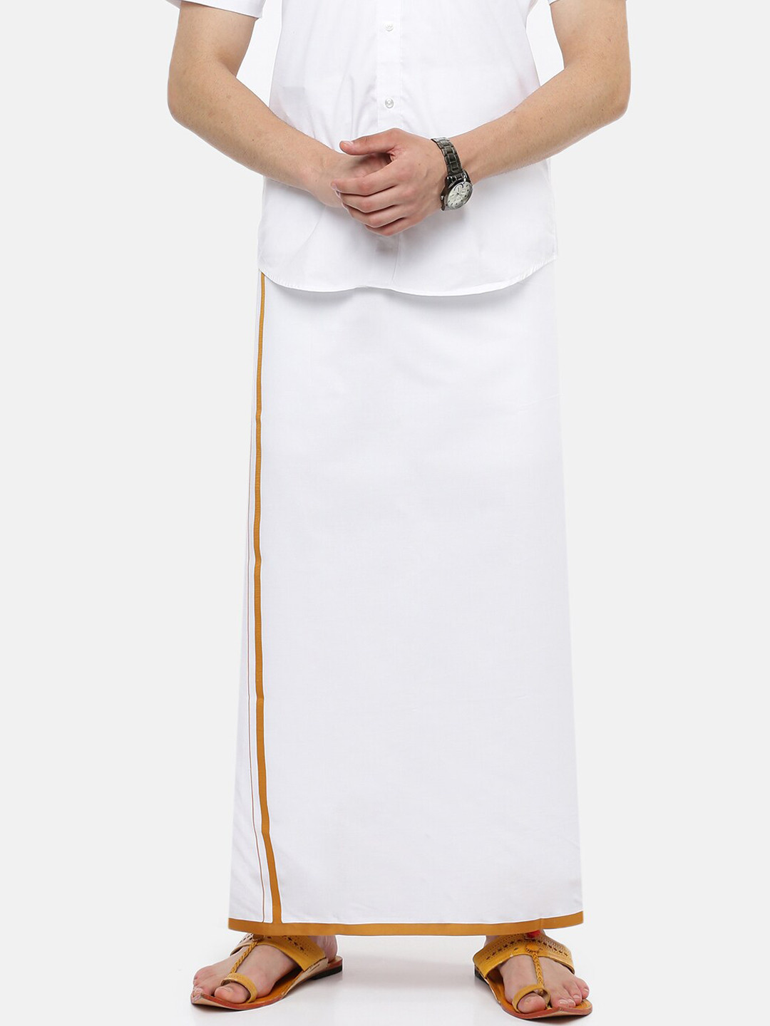 

Ramraj Men White Solid Pure Cotton Dhoti