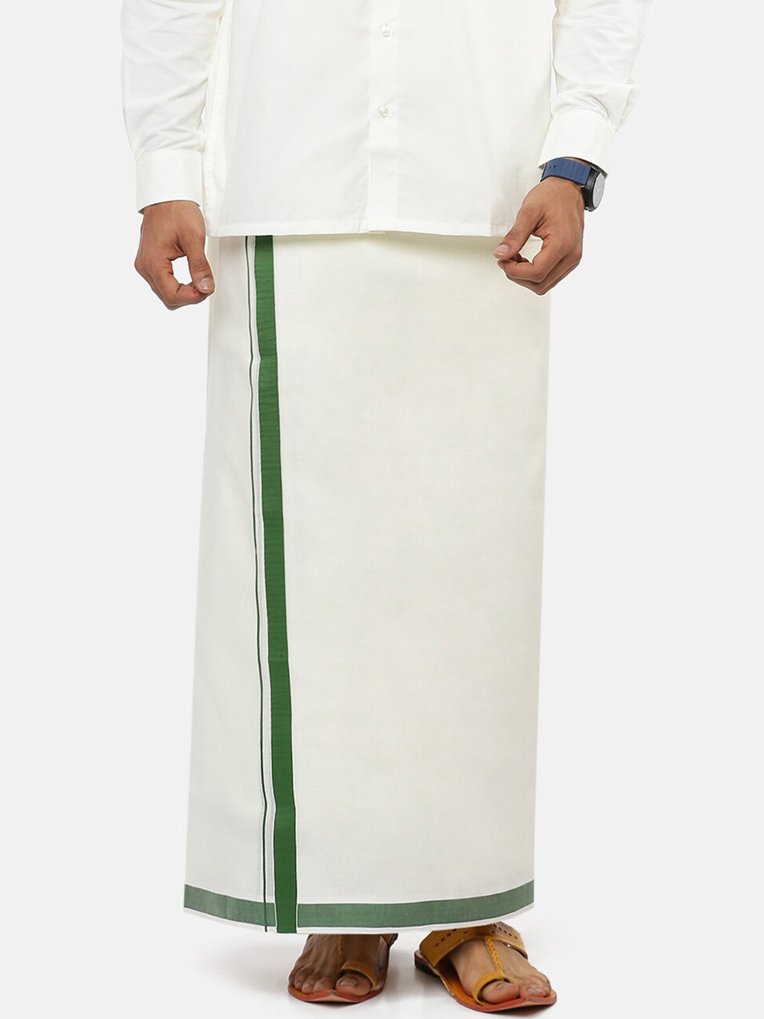 

Ramraj Men White Solid Pure Cotton Dhoti