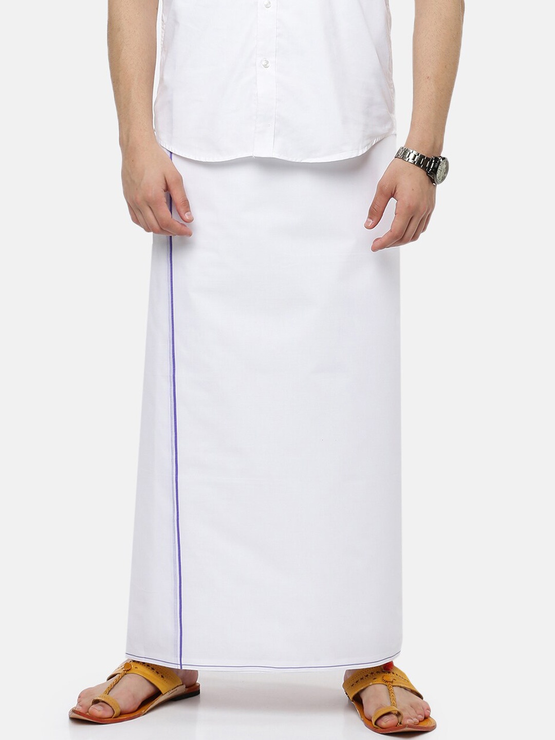 

Ramraj Men White Solid Pure Cotton Dhoti