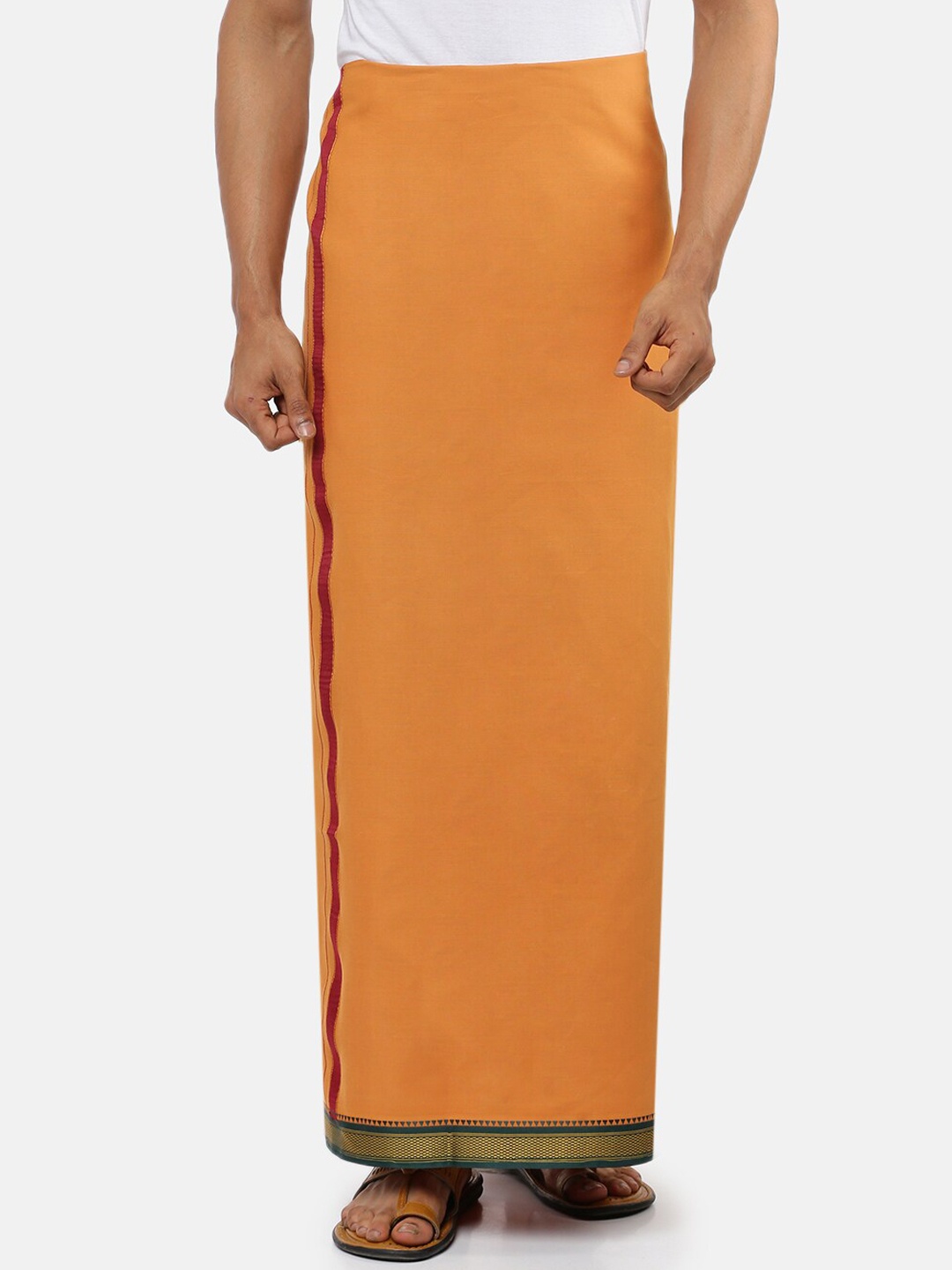 

Ramraj Men Orange Solid Pure Cotton Dhoti
