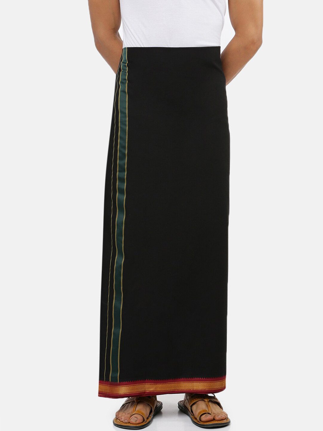 

Ramraj Men Black Solid Pure Cotton Dhoti