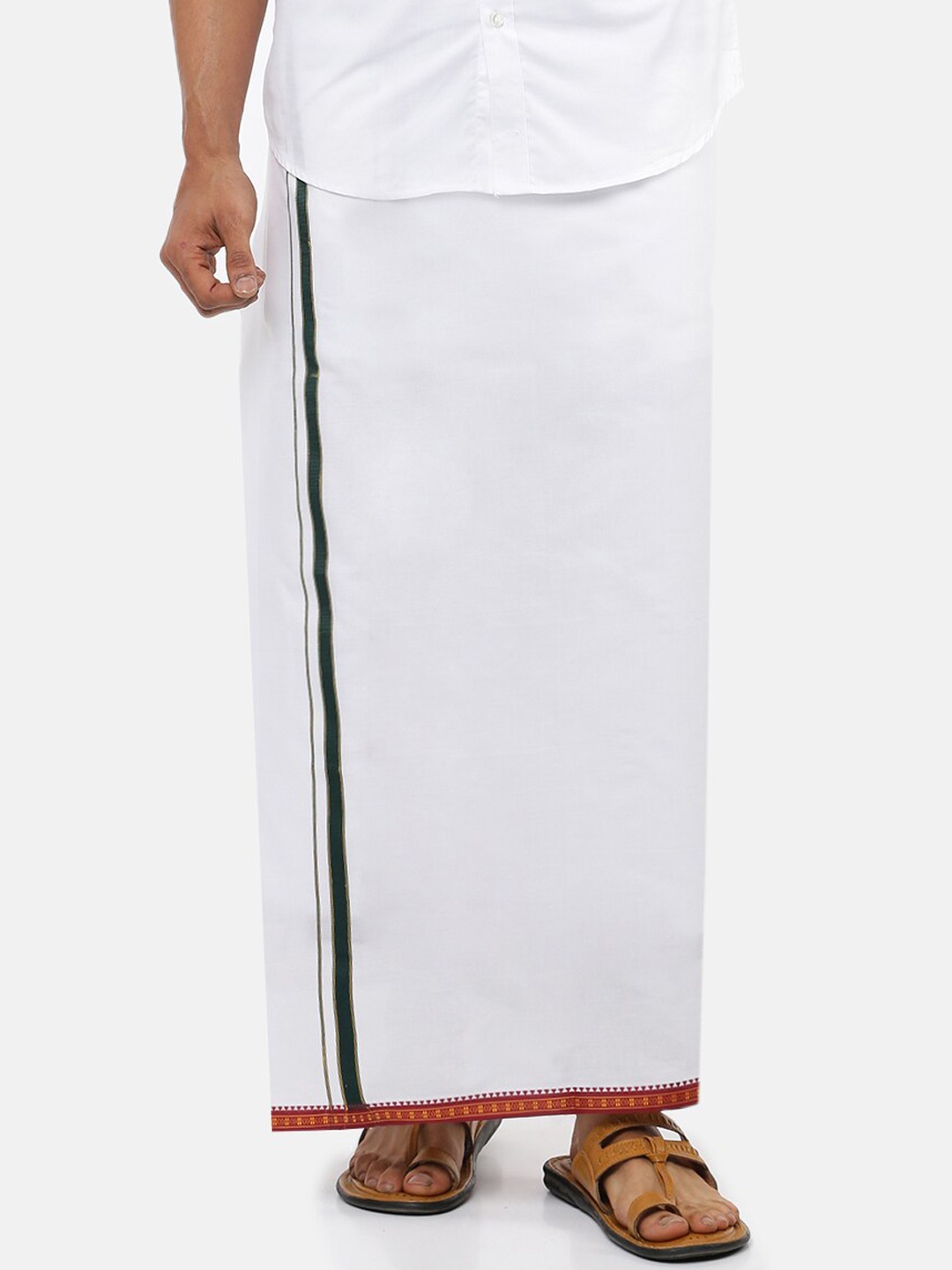 

Ramraj Men White Solid Pure Cotton Dhoti