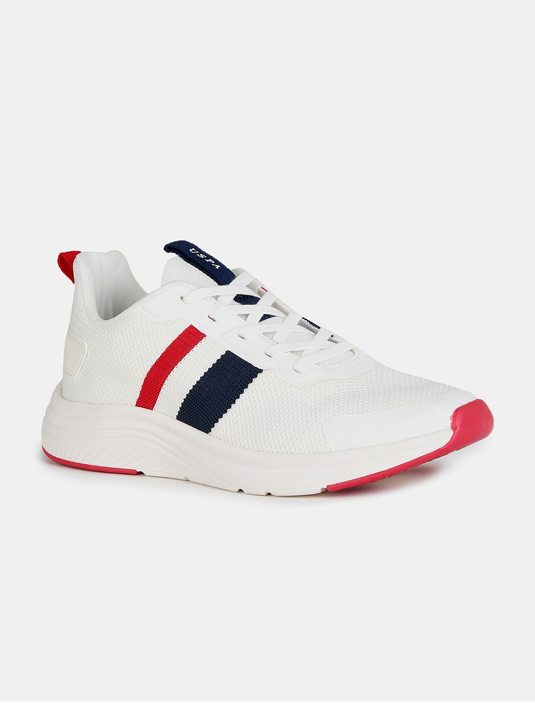 

U S Polo Assn Men White Textile Walking Shoes