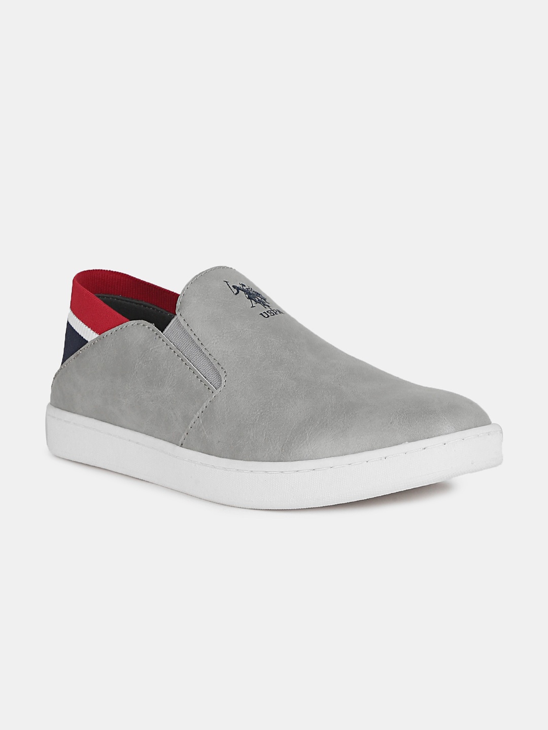 

U S Polo Assn Men Grey QUEBEC Slip-On Sneakers