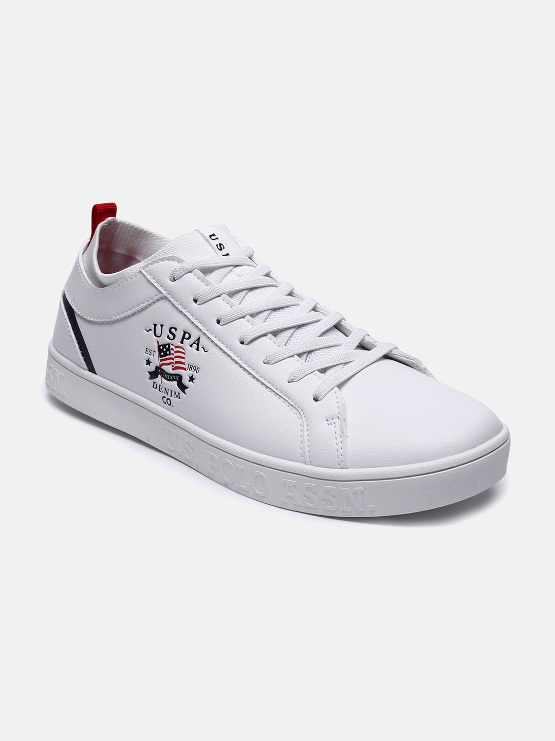 

U S Polo Assn Men Off-White Printed Sneakers