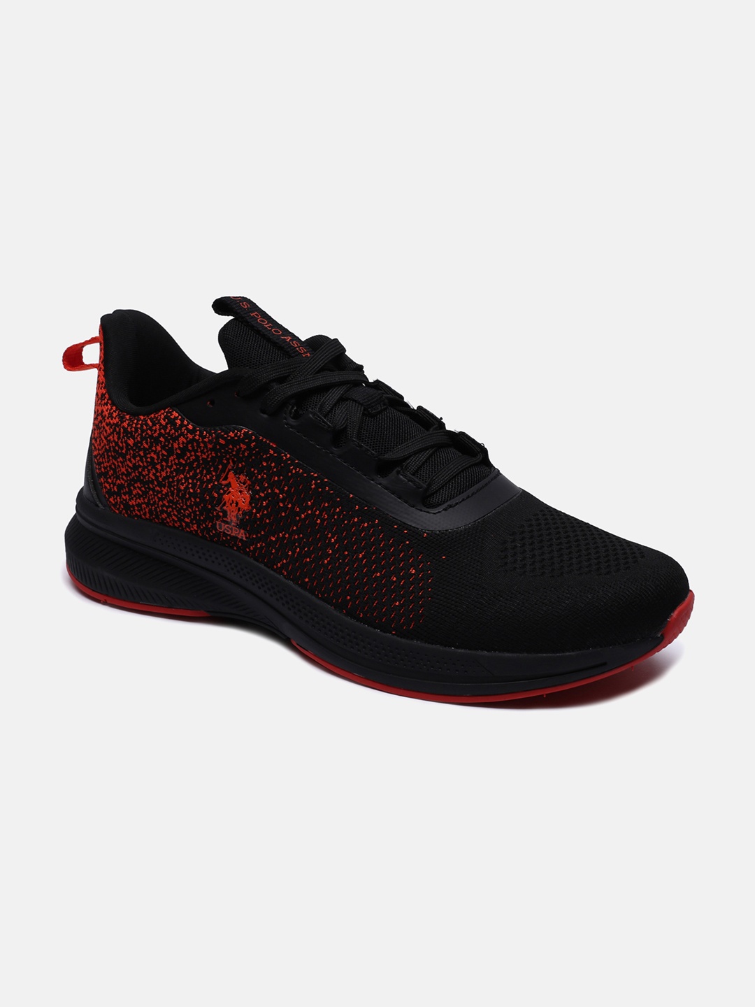 

U S Polo Assn Men Black Textile Walking Shoes