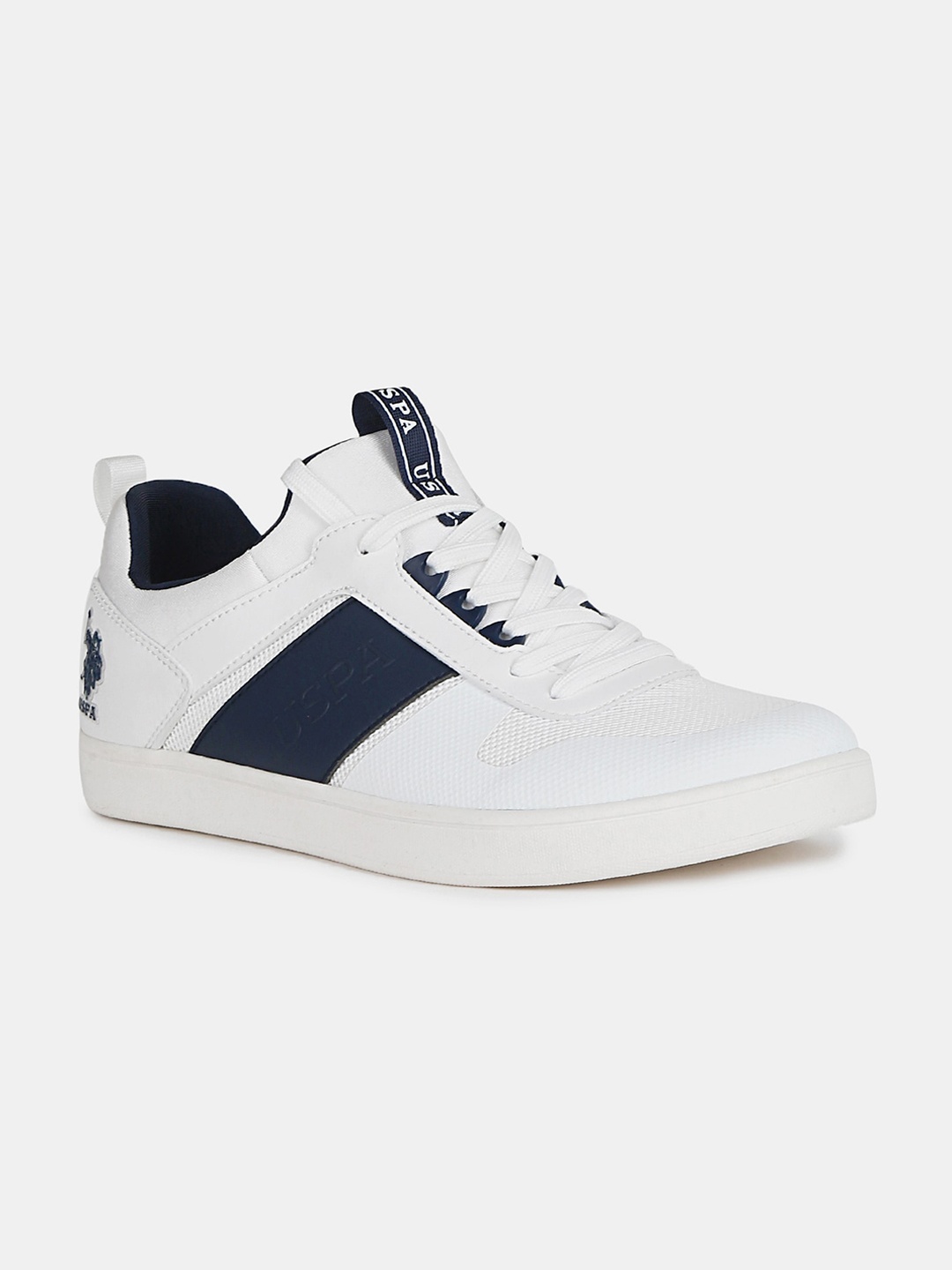 

U S Polo Assn Men White Colourblocked PU Sneakers