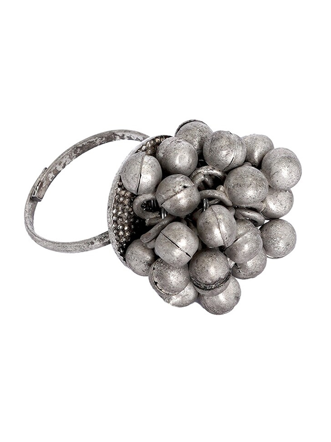 

TEEJH Woman Oxidised Silver-Plated Ghungroo Finger Ring