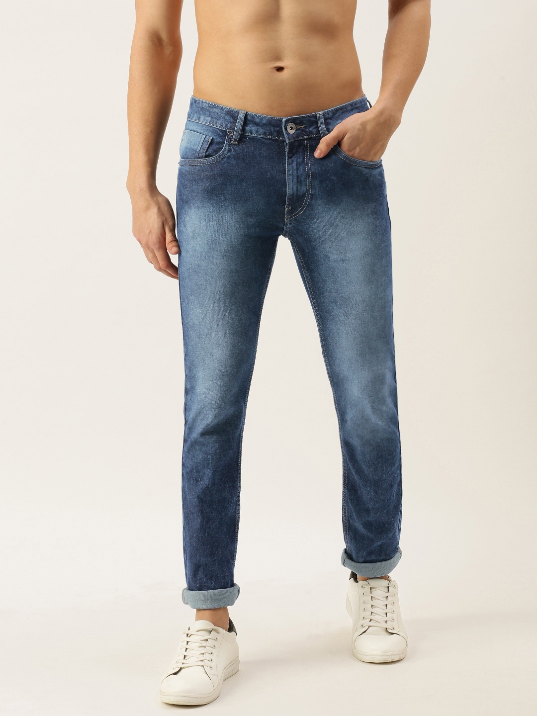 

Flying Machine Men Blue Slim Fit Heavy Fade Stretchable Jeans