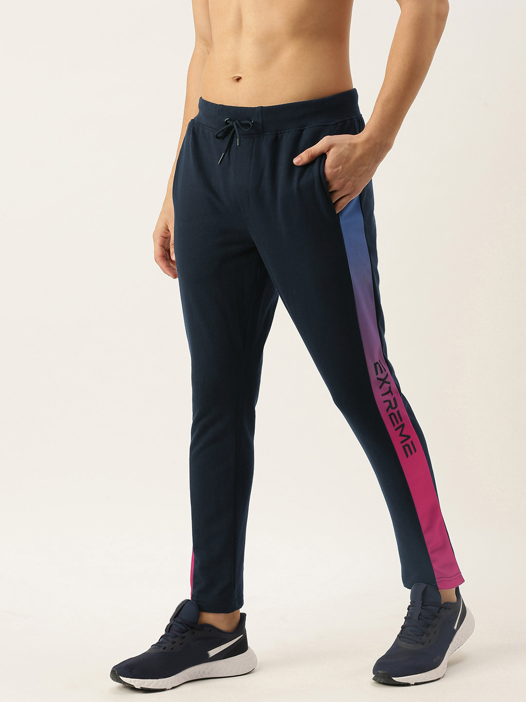 

Mens 60/40 Pc, Double Dyed Regular Navy Track Pant, Navy blue