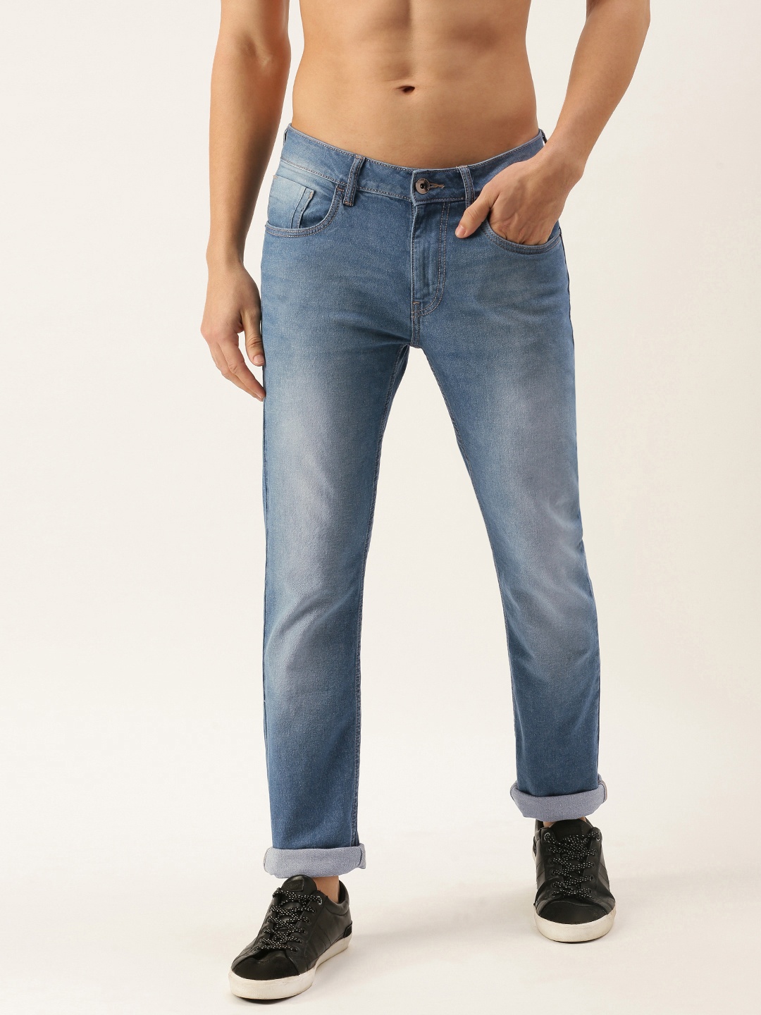 

Flying Machine Men Blue Slim Fit Heavy Fade Stretchable Jeans