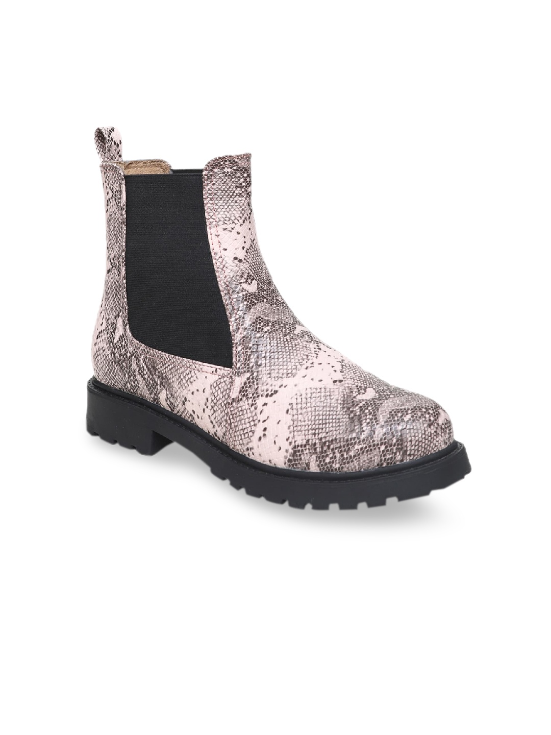 

VALIOSAA Pink Printed Flatform Heeled Boots