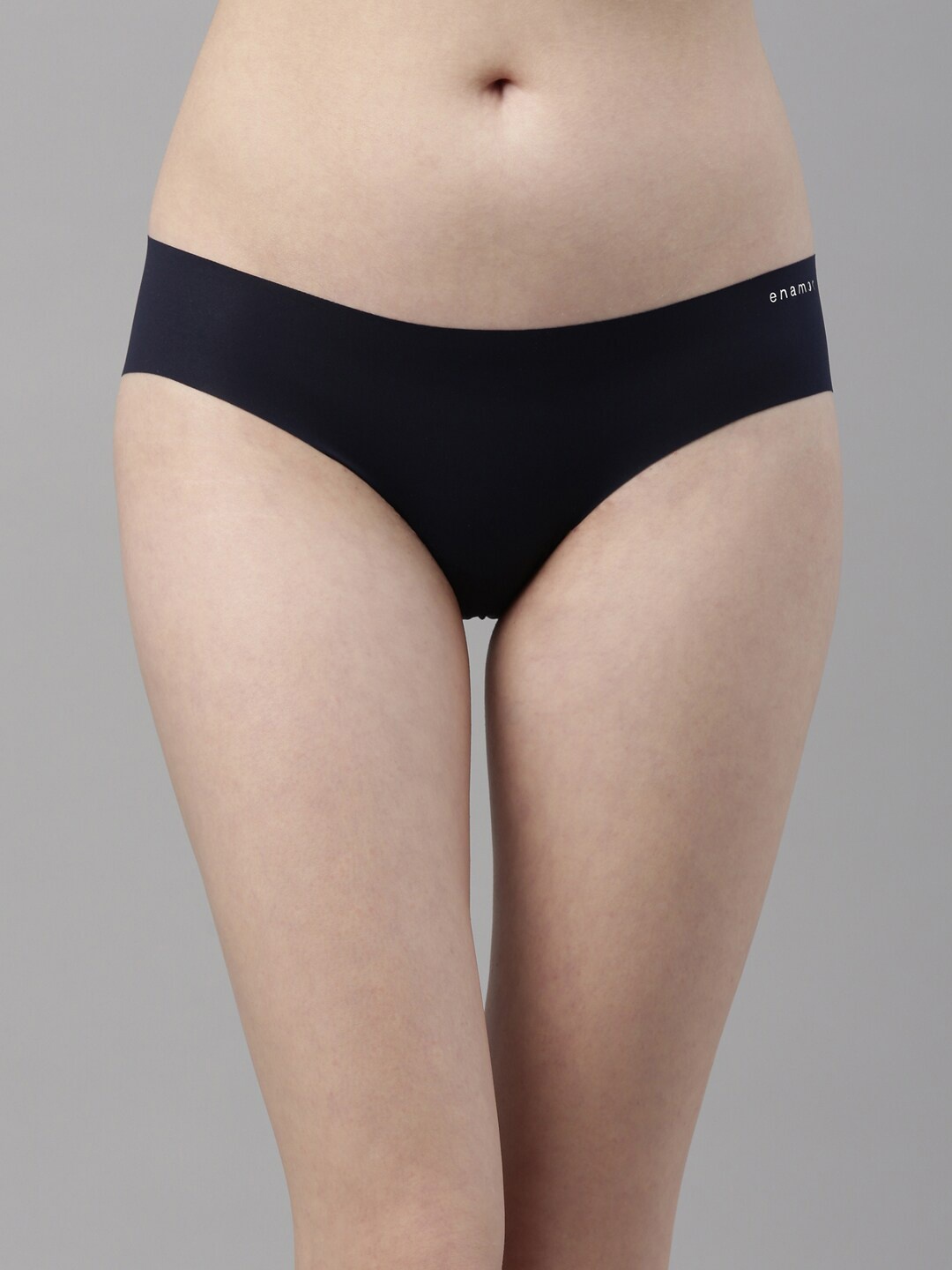 

Enamor Navy Blue Seamless Bikini Briefs For Women Low-Waist Full Coverage - PB01