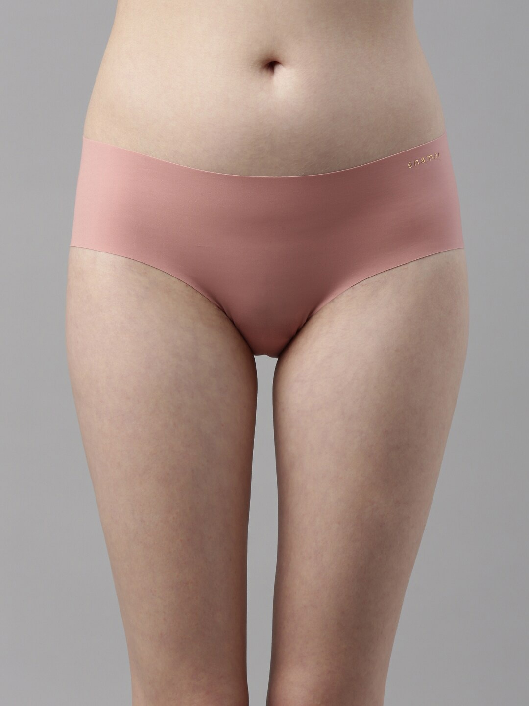 

Enamor Women Pink Solid Seamless Nylon Hipster Briefs PH01