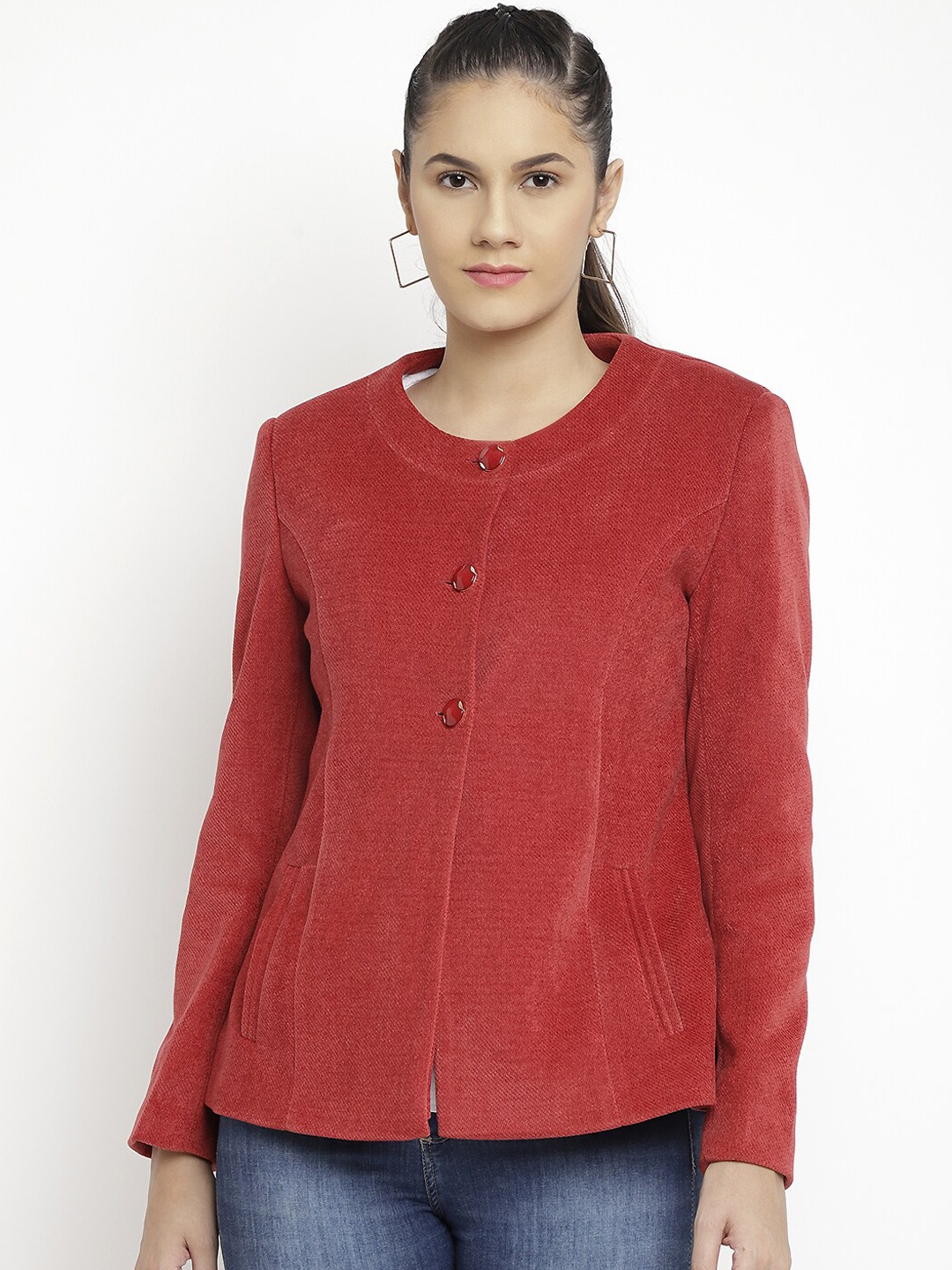 

LURE URBAN Women Red Solid Woollen Princess Coat
