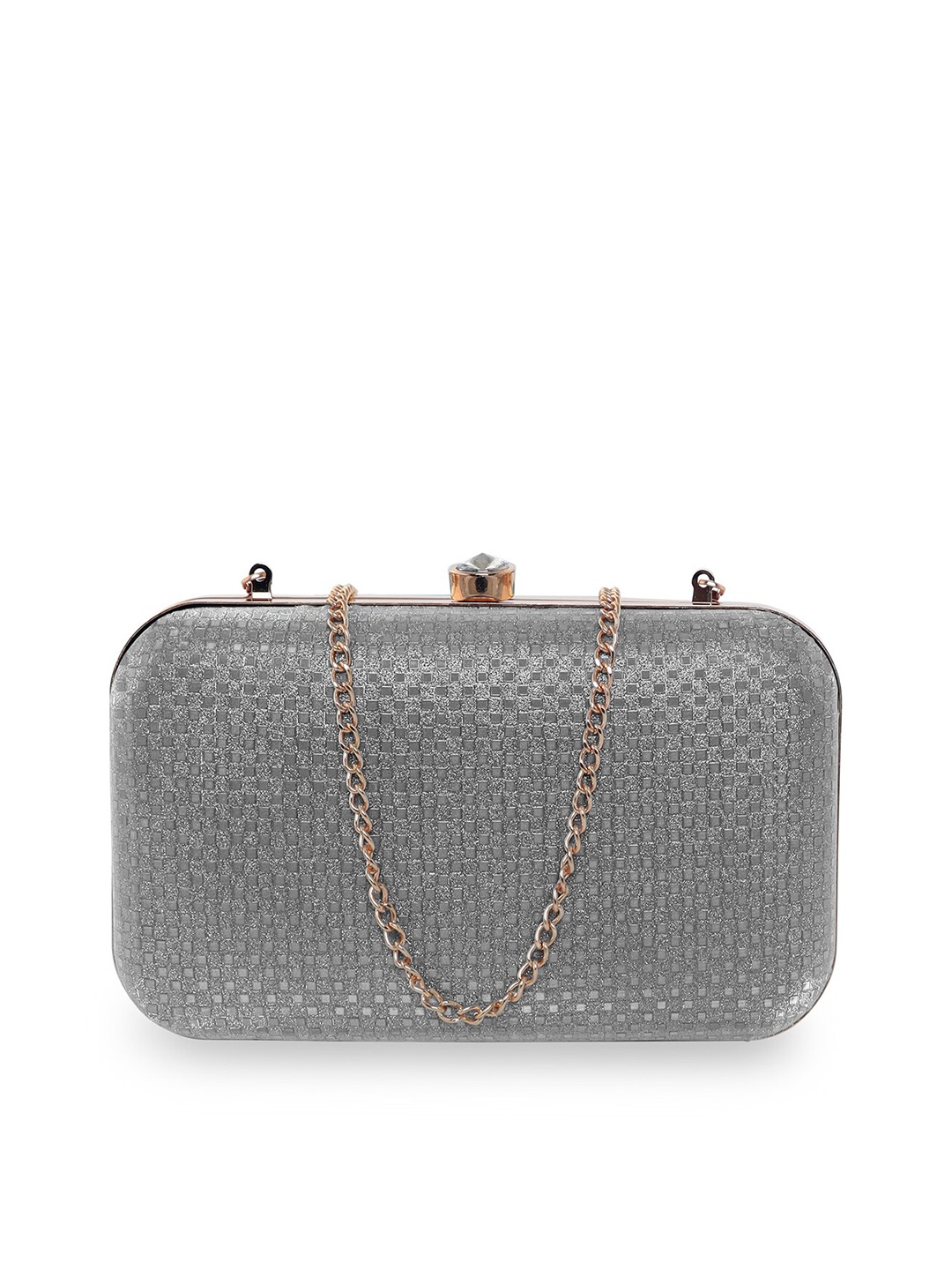 

ESBEDA Grey Embellished Box Clutch