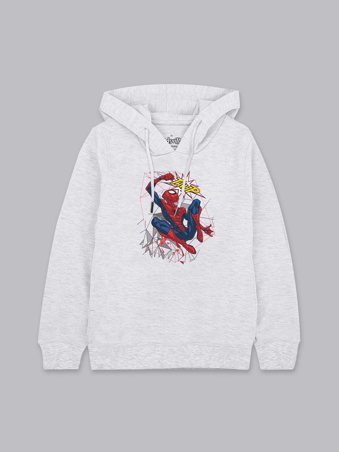 

Kids Ville Boys Grey & Red Spiderman Printed Hooded Sweatshirt