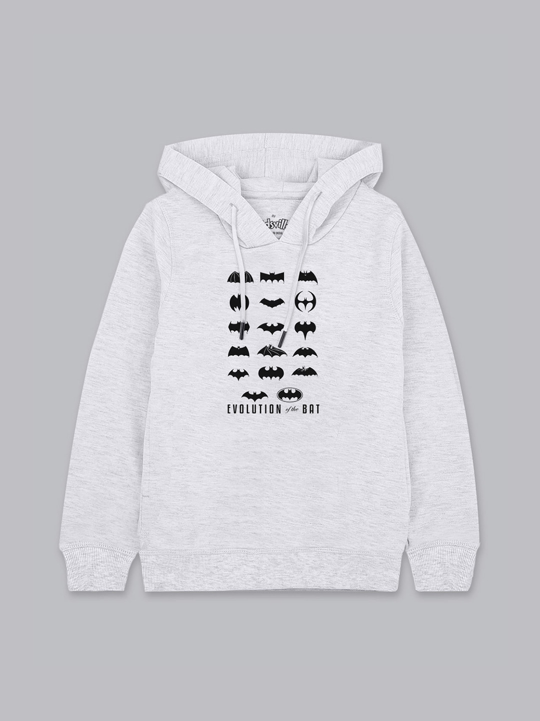 

Kids Ville Boys Grey Batman Printed Hooded Sweatshirt