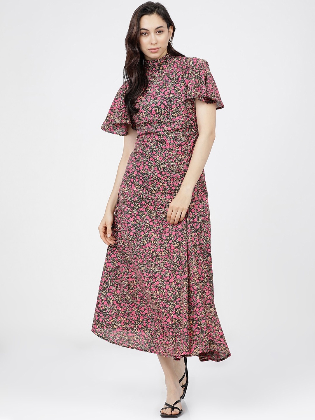 

Tokyo Talkies Green Floral Printed Maxi Dress
