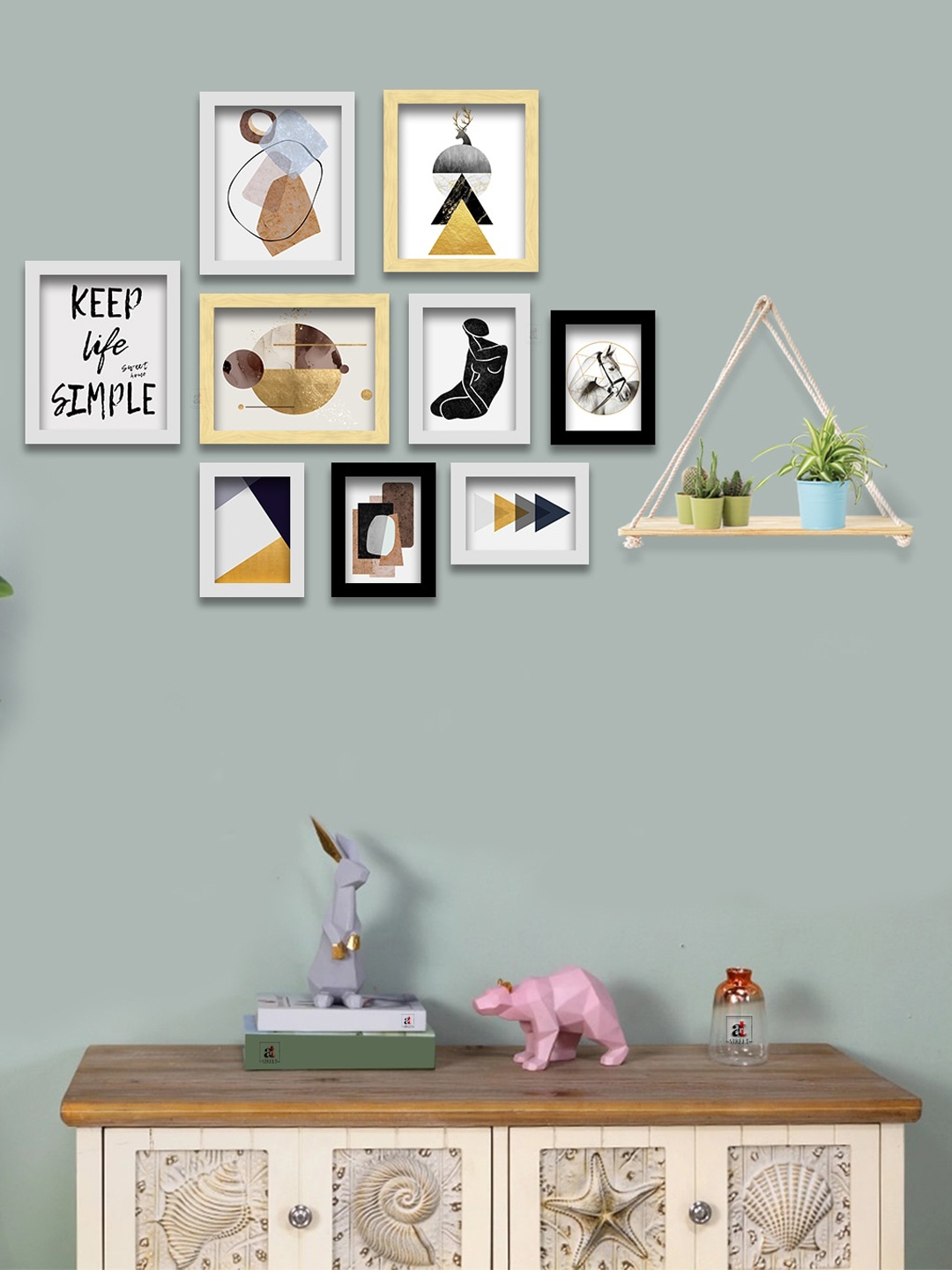 

Art Street White Individual Wall Art for Home - Set of 9