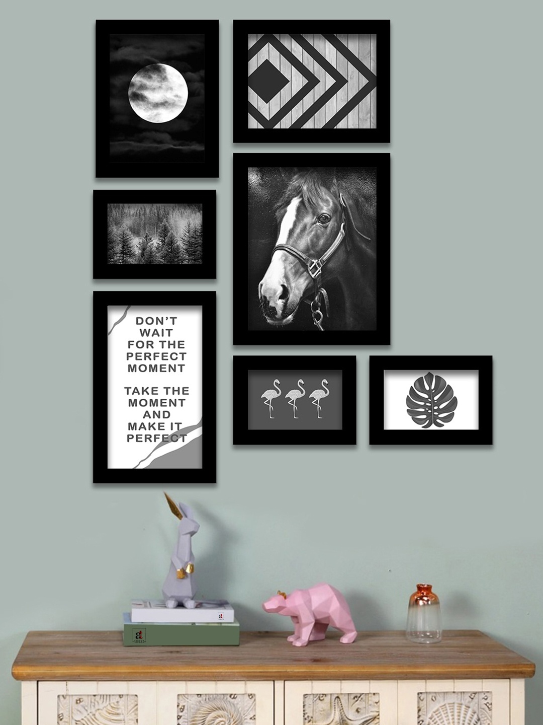 

Art Street Set Of 7 White & Black Individual Wall Art