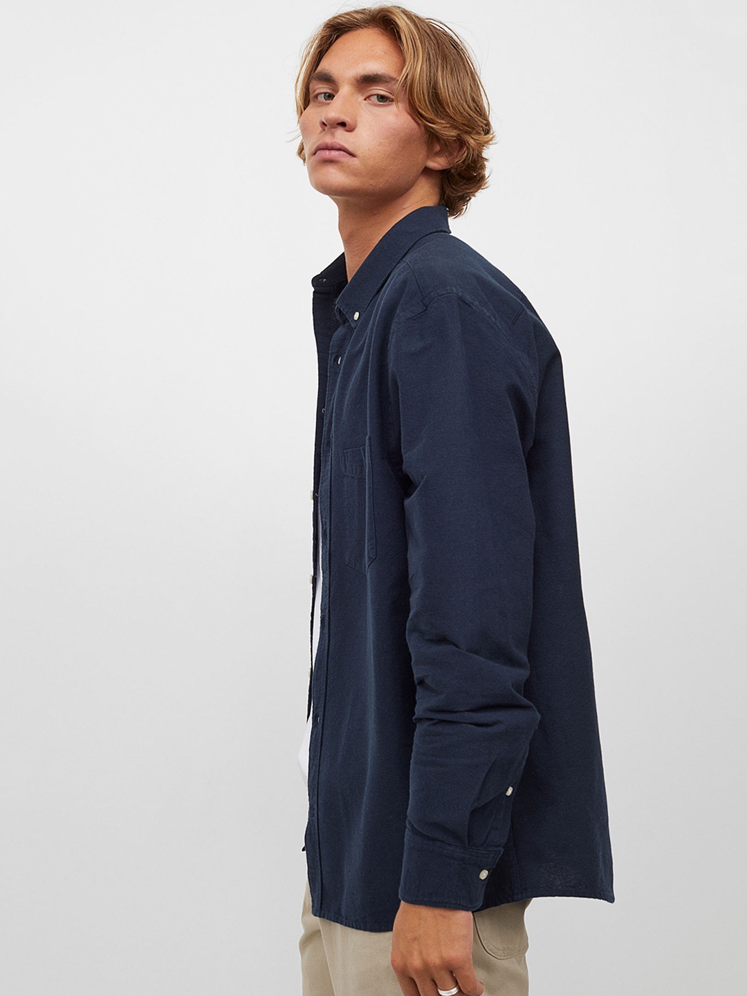 

H&M Men Blue Regular Fit Oxford shirt