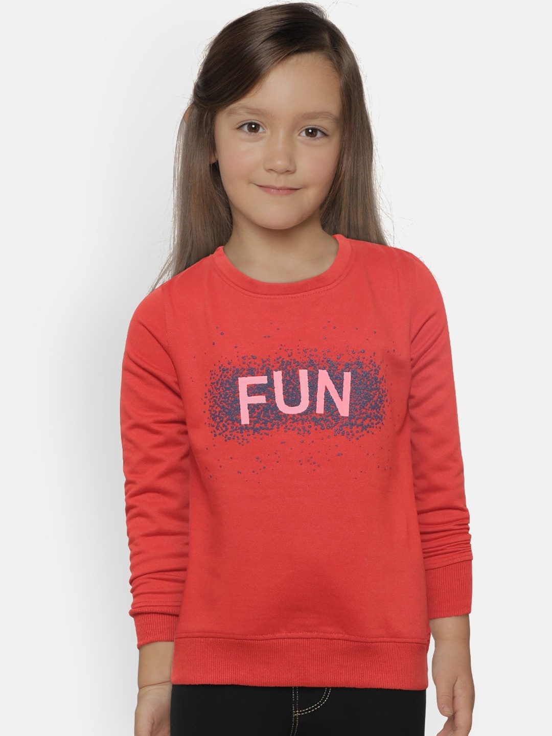 

Sweet Dreams Girls Red & Pink Typography Printed Sweatshirt