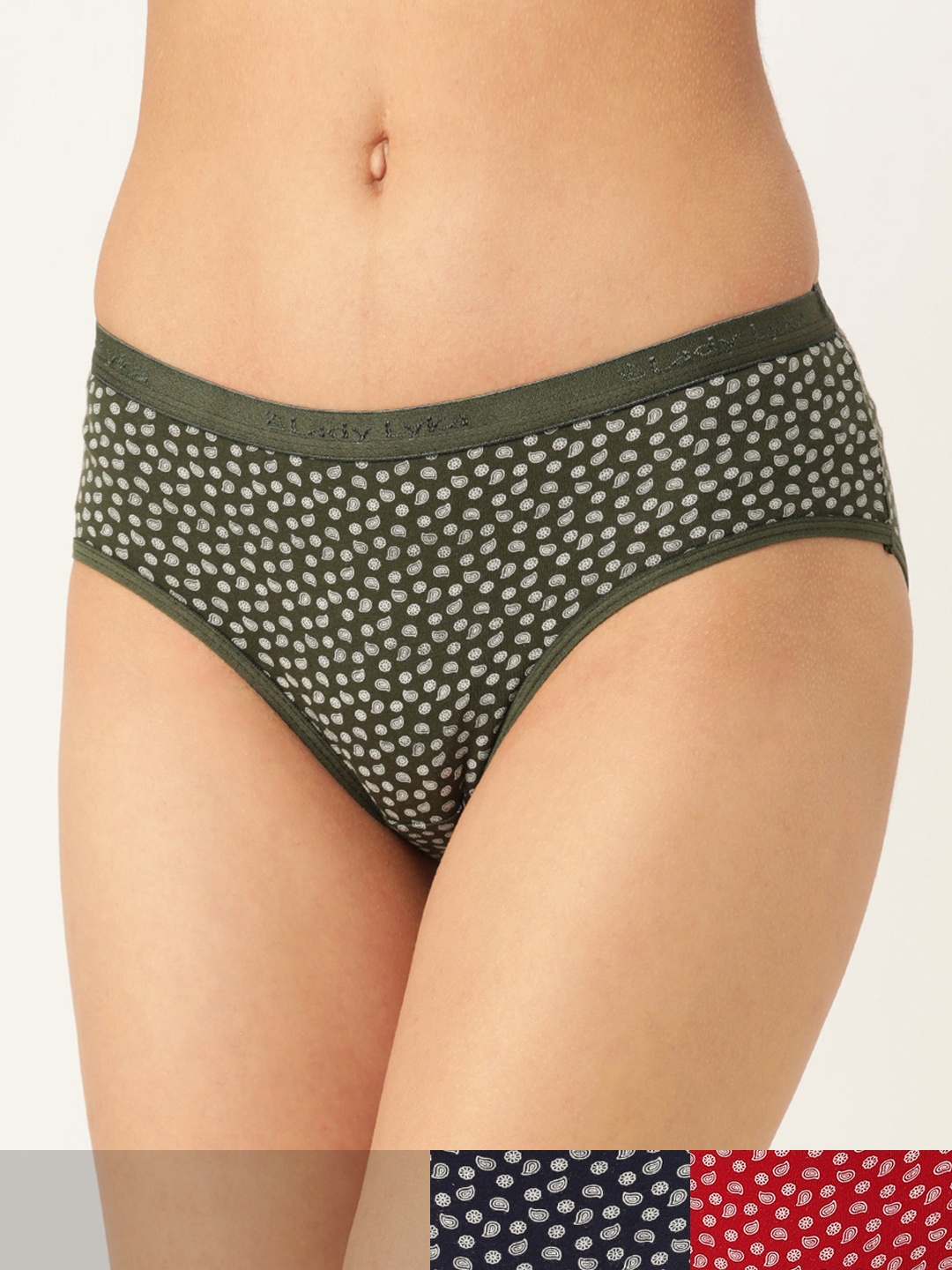 

Lady Lyka Women Pack of 3 Printed Pure Cotton Hipster Briefs LADY-TOUCH-1, Maroon